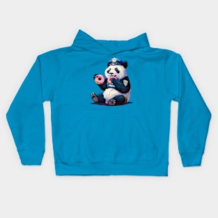 panda eat donuts Kids Hoodie